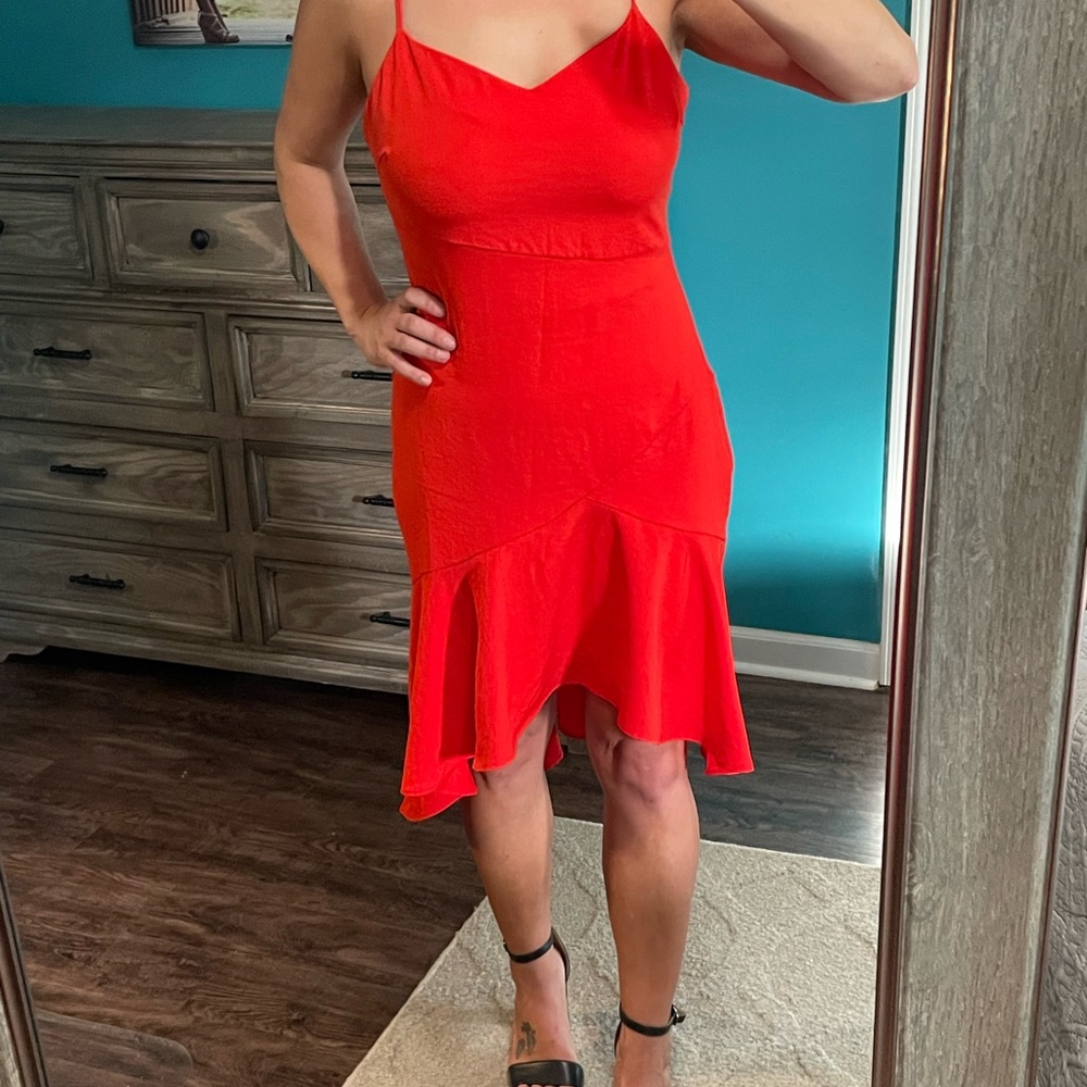 Lulu's Vibrant Red High Low Dress